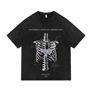 Anatomical Study Of A Broken Soul Tshirt Size S Black Faded Halsey Graphic Print